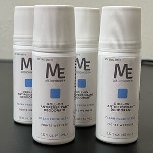 4PK ME Medichoice Roll On Antiperspirant Deodorant 1.5oz